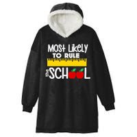 MOST LIKELY TO RULE THE SCHOOL RULER & APPLE Hooded Wearable Blanket