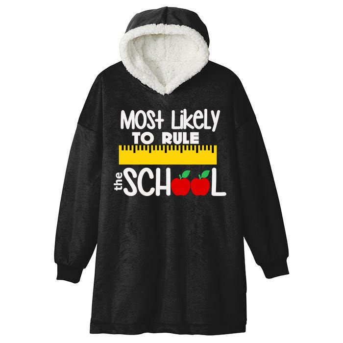 MOST LIKELY TO RULE THE SCHOOL RULER & APPLE Hooded Wearable Blanket