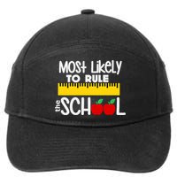 MOST LIKELY TO RULE THE SCHOOL RULER & APPLE 7-Panel Snapback Hat
