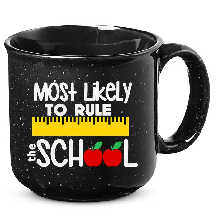 MOST LIKELY TO RULE THE SCHOOL RULER & APPLE 15oz Campfire Ceramic Mug