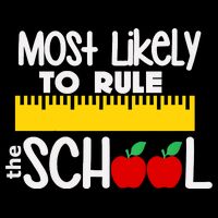 MOST LIKELY TO RULE THE SCHOOL RULER & APPLE Drawstring Bag