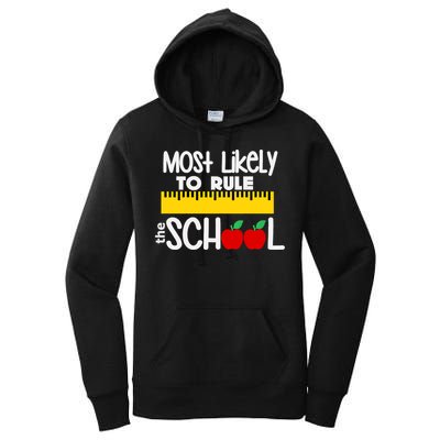 MOST LIKELY TO RULE THE SCHOOL RULER & APPLE Women's Pullover Hoodie