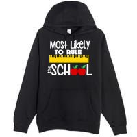 MOST LIKELY TO RULE THE SCHOOL RULER & APPLE Premium Pullover Hoodie