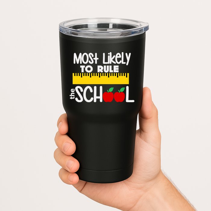MOST LIKELY TO RULE THE SCHOOL RULER & APPLE Tumbler