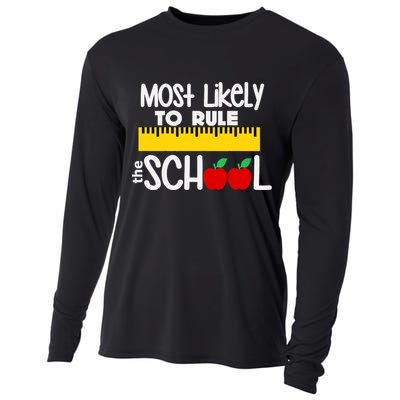 MOST LIKELY TO RULE THE SCHOOL RULER & APPLE Cooling Performance Long Sleeve Crew