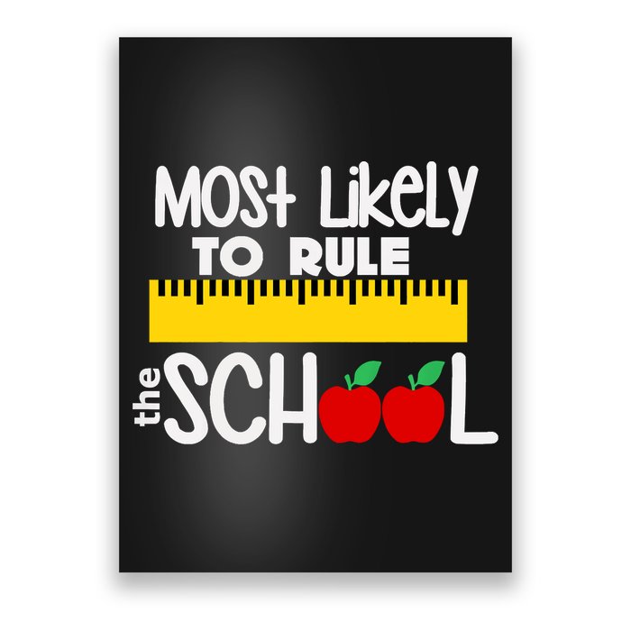 MOST LIKELY TO RULE THE SCHOOL RULER & APPLE Poster