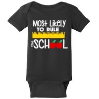 MOST LIKELY TO RULE THE SCHOOL RULER & APPLE Baby Bodysuit