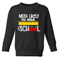 MOST LIKELY TO RULE THE SCHOOL RULER & APPLE Toddler Sweatshirt