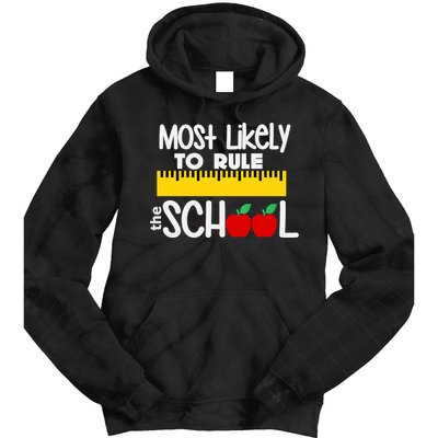 MOST LIKELY TO RULE THE SCHOOL RULER & APPLE Tie Dye Hoodie