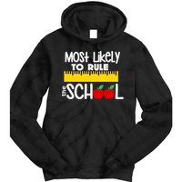 MOST LIKELY TO RULE THE SCHOOL RULER & APPLE Tie Dye Hoodie
