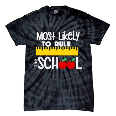 MOST LIKELY TO RULE THE SCHOOL RULER & APPLE Tie-Dye T-Shirt
