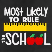 MOST LIKELY TO RULE THE SCHOOL RULER & APPLE Hat