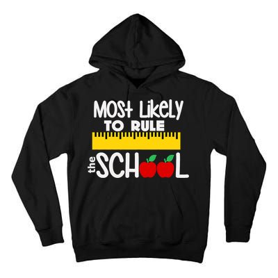 MOST LIKELY TO RULE THE SCHOOL RULER & APPLE Tall Hoodie