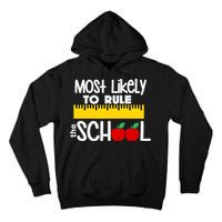 MOST LIKELY TO RULE THE SCHOOL RULER & APPLE Tall Hoodie