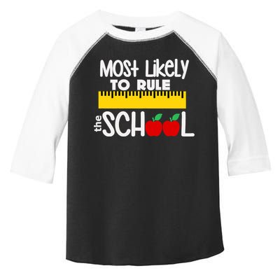 MOST LIKELY TO RULE THE SCHOOL RULER & APPLE Toddler Fine Jersey T-Shirt