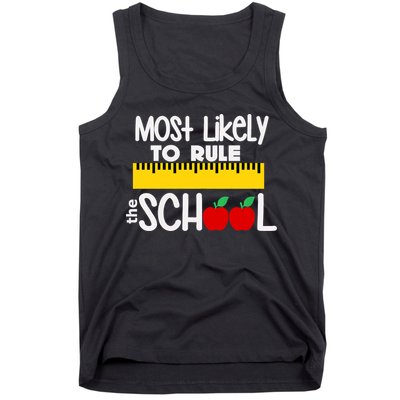 MOST LIKELY TO RULE THE SCHOOL RULER & APPLE Tank Top