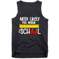 MOST LIKELY TO RULE THE SCHOOL RULER & APPLE Tank Top