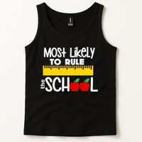 MOST LIKELY TO RULE THE SCHOOL RULER & APPLE Tank Top