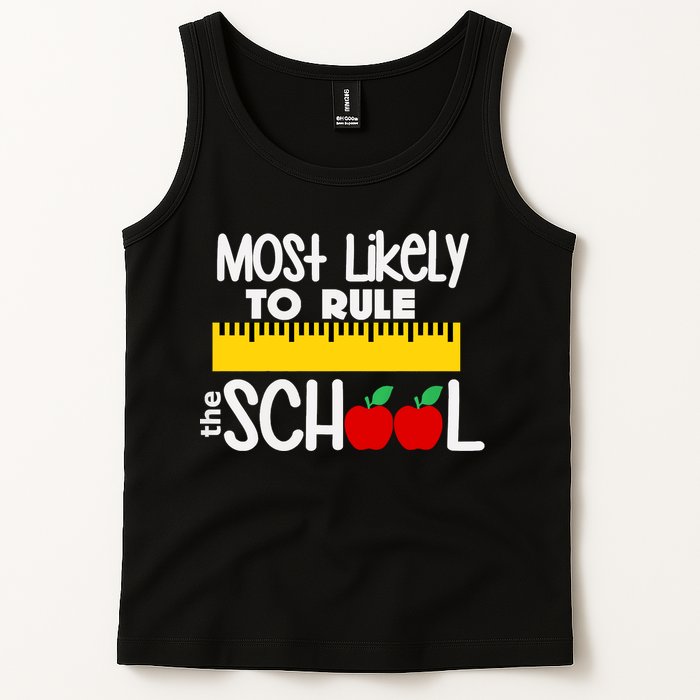MOST LIKELY TO RULE THE SCHOOL RULER & APPLE Tank Top