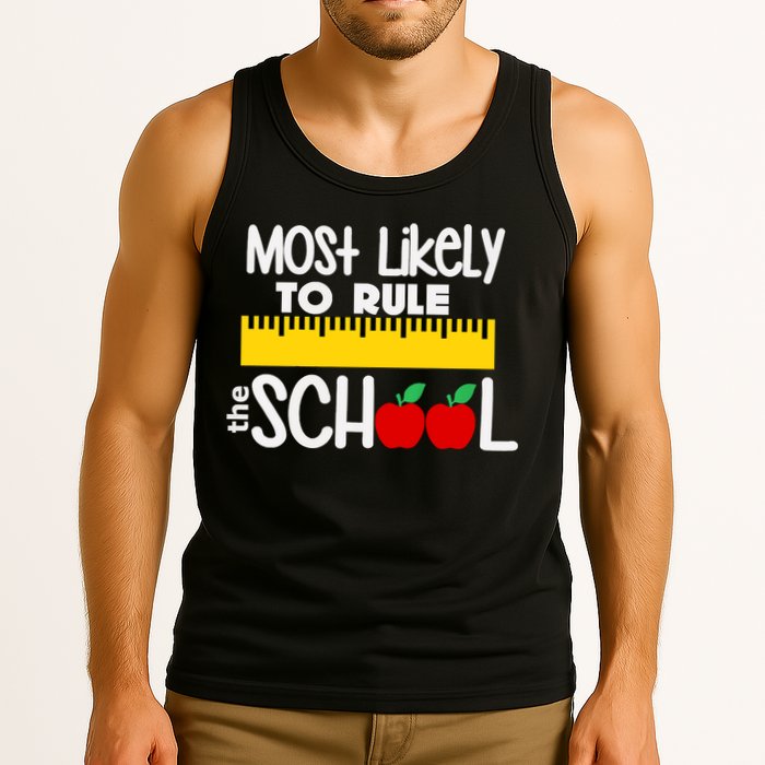 MOST LIKELY TO RULE THE SCHOOL RULER & APPLE Tank Top