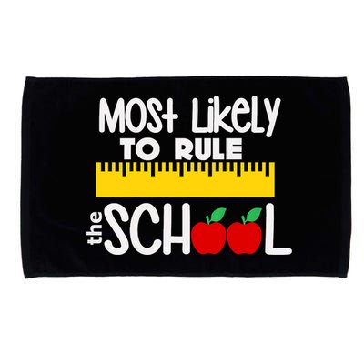 MOST LIKELY TO RULE THE SCHOOL RULER & APPLE Microfiber Hand Towel
