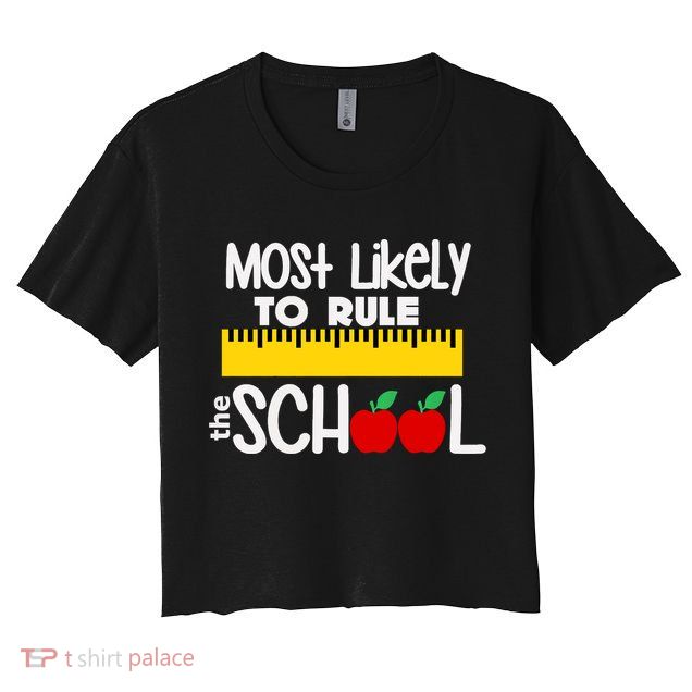 MOST LIKELY TO RULE THE SCHOOL RULER & APPLE Crop Top