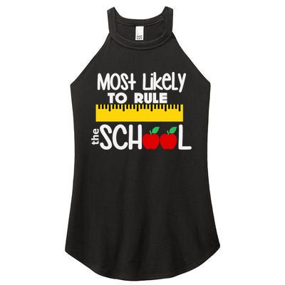 MOST LIKELY TO RULE THE SCHOOL RULER & APPLE Women's Perfect Tri Rocker Tank