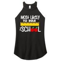 MOST LIKELY TO RULE THE SCHOOL RULER & APPLE Women's Perfect Tri Rocker Tank