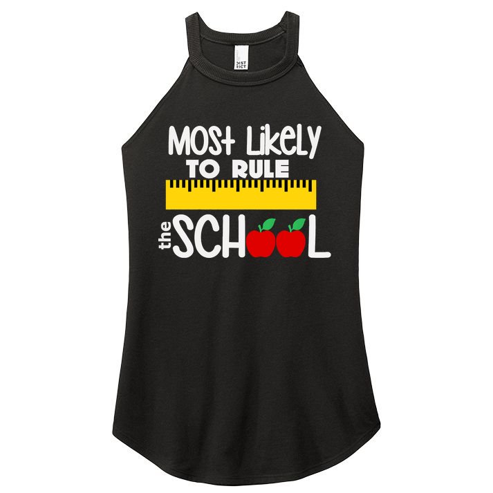 MOST LIKELY TO RULE THE SCHOOL RULER & APPLE Women's Perfect Tri Rocker Tank
