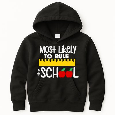 MOST LIKELY TO RULE THE SCHOOL RULER & APPLE Kids Hoodie