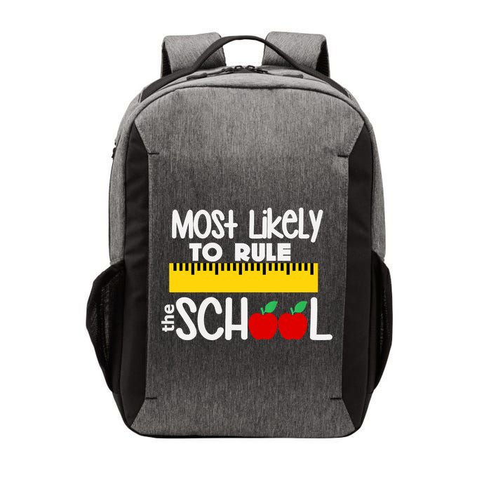 MOST LIKELY TO RULE THE SCHOOL RULER & APPLE Vector Backpack