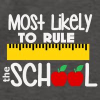 MOST LIKELY TO RULE THE SCHOOL RULER & APPLE Vector Backpack