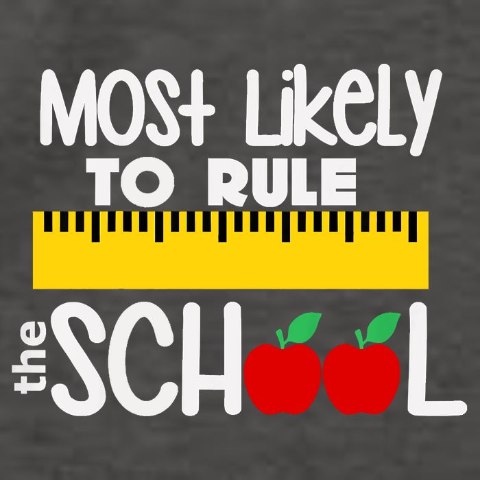 MOST LIKELY TO RULE THE SCHOOL RULER & APPLE Vector Backpack