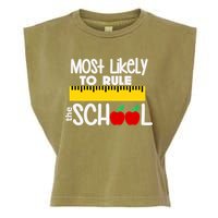 MOST LIKELY TO RULE THE SCHOOL RULER & APPLE Garment-Dyed Women's Muscle Tee