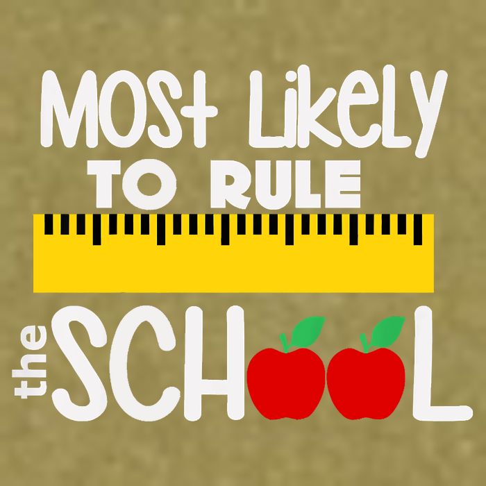 MOST LIKELY TO RULE THE SCHOOL RULER & APPLE Garment-Dyed Women's Muscle Tee