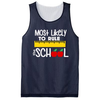 MOST LIKELY TO RULE THE SCHOOL RULER & APPLE Mesh Reversible Basketball Jersey Tank