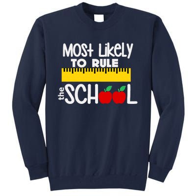 MOST LIKELY TO RULE THE SCHOOL RULER & APPLE Tall Sweatshirt