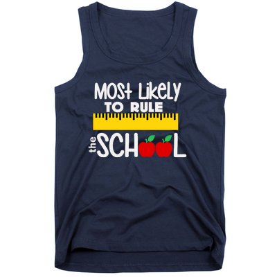 MOST LIKELY TO RULE THE SCHOOL RULER & APPLE Tank Top