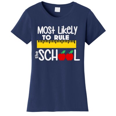 MOST LIKELY TO RULE THE SCHOOL RULER & APPLE Women's T-Shirt