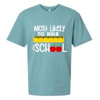 MOST LIKELY TO RULE THE SCHOOL RULER & APPLE Sueded Cloud Jersey T-Shirt