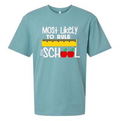 MOST LIKELY TO RULE THE SCHOOL RULER & APPLE Sueded Cloud Jersey T-Shirt