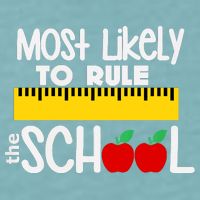 MOST LIKELY TO RULE THE SCHOOL RULER & APPLE Sueded Cloud Jersey T-Shirt