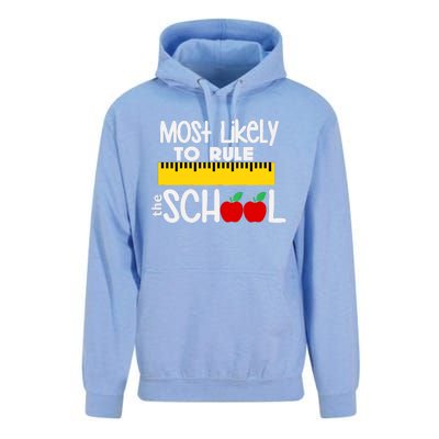 MOST LIKELY TO RULE THE SCHOOL RULER & APPLE Unisex Surf Hoodie