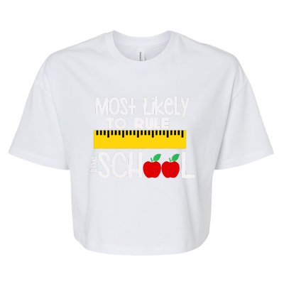 MOST LIKELY TO RULE THE SCHOOL RULER & APPLE Bella+Canvas Jersey Crop Tee