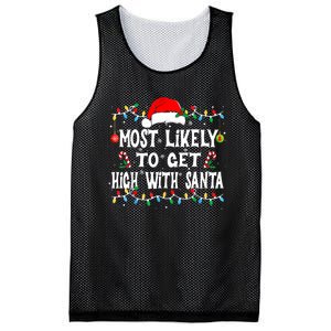 Most Likely To Get High With Santa Mesh Reversible Basketball Jersey Tank