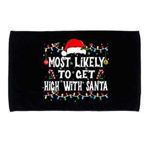 Most Likely To Get High With Santa Microfiber Hand Towel