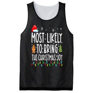 Most Likely To Bring The Christmas Joy Family Christmas Mesh Reversible Basketball Jersey Tank