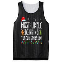 Most Likely To Bring The Christmas Joy Family Christmas Mesh Reversible Basketball Jersey Tank