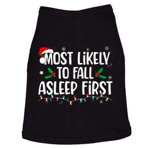 Most Likely To Fall Asleep First Funny Xmas Family Doggie Tank