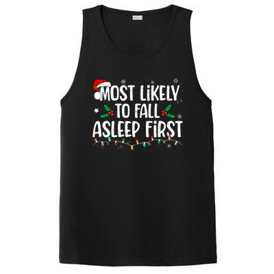 Most Likely To Fall Asleep First Funny Xmas Family PosiCharge Competitor Tank